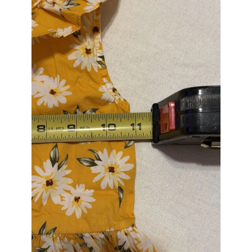 Insta Girl & Little Lass Girls 2pc Yellow Floral Dress + Tee Set Size 6 S 7/8